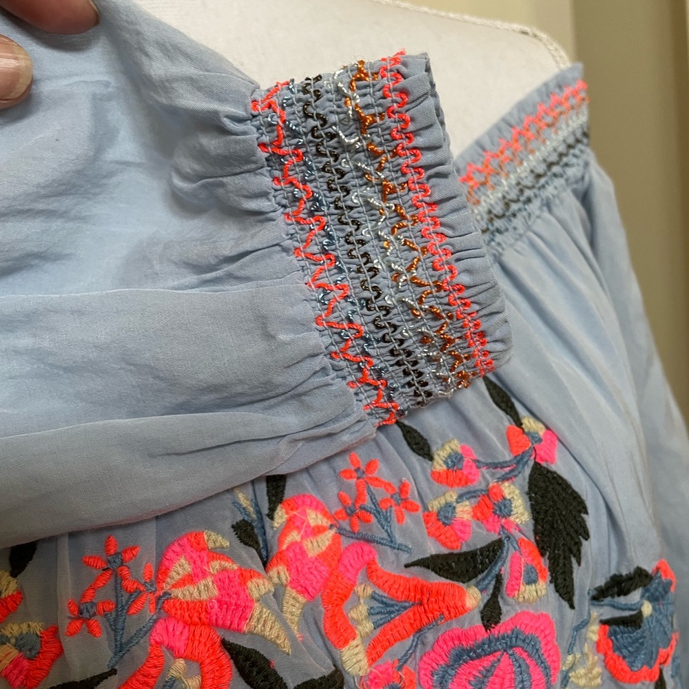 Free people sunbeam blue flowy dress - Picture 5 of 11